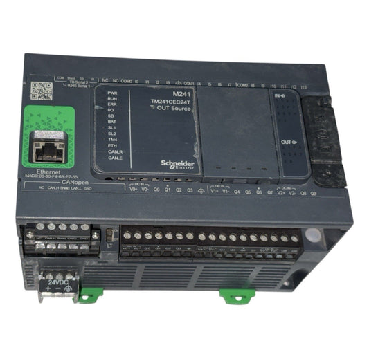 Schneider Electric Modicon TM241CEC24T PLC - 24 I/O, Ethernet, CANopen