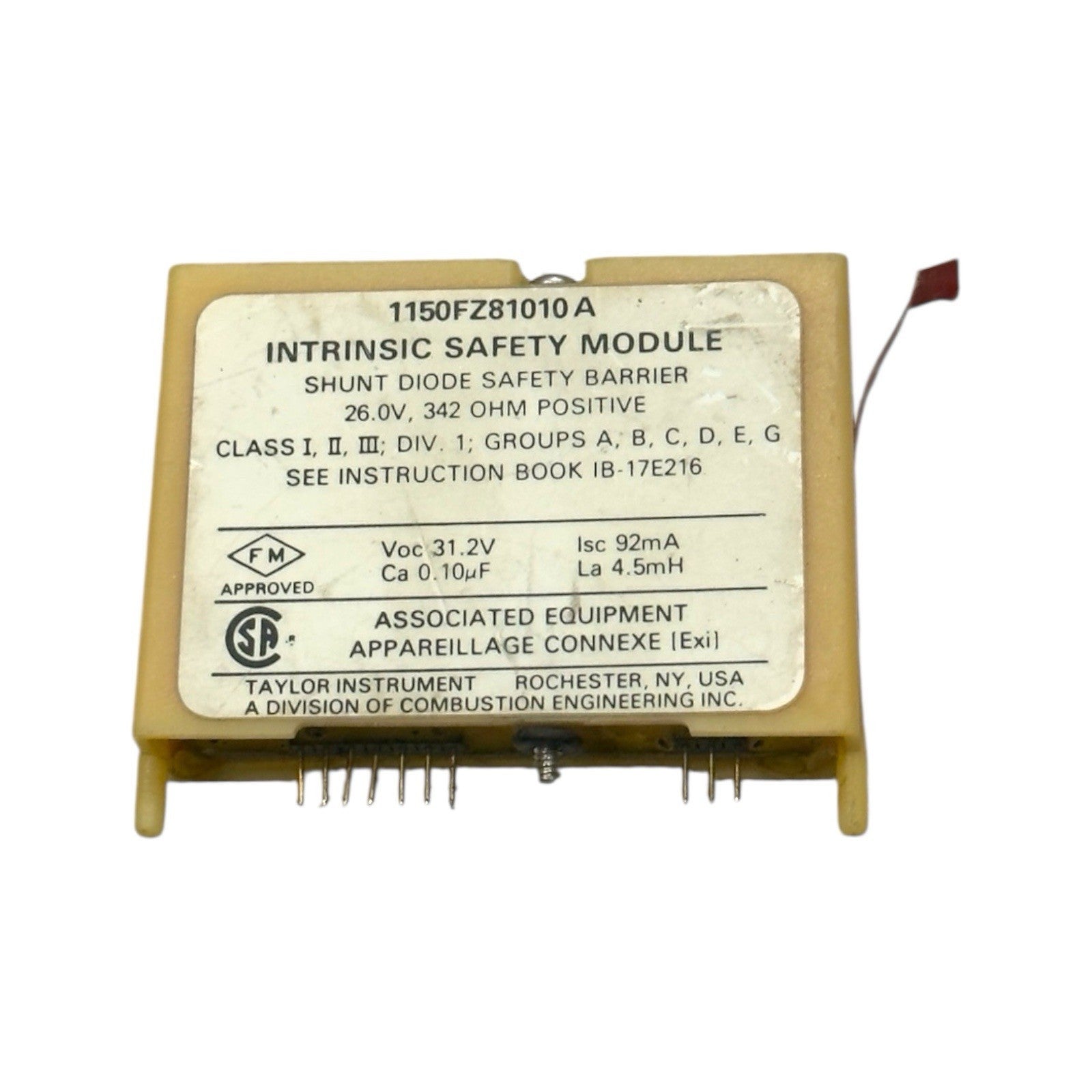 ASEA BROWN BOVERI 1150FZ87010A INTRINSIC SAFETY MODULE