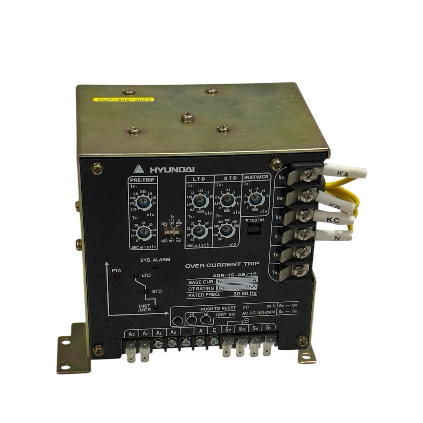 Hyundai ACOR-1S-AS/15 Over-Current Trip Relay - 7.5A, 50/60 Hz, 24-240V AC/DC