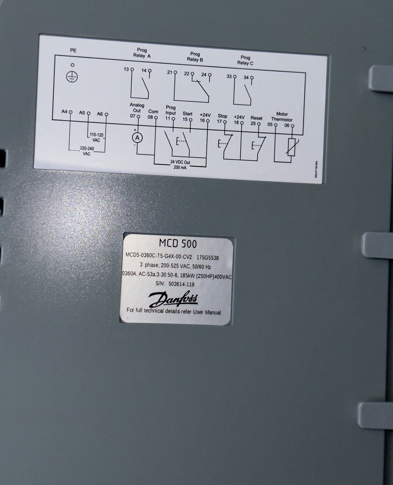 Danfoss VLT MCD5-0360C-T5-G4X-00-CV2 Soft Starter