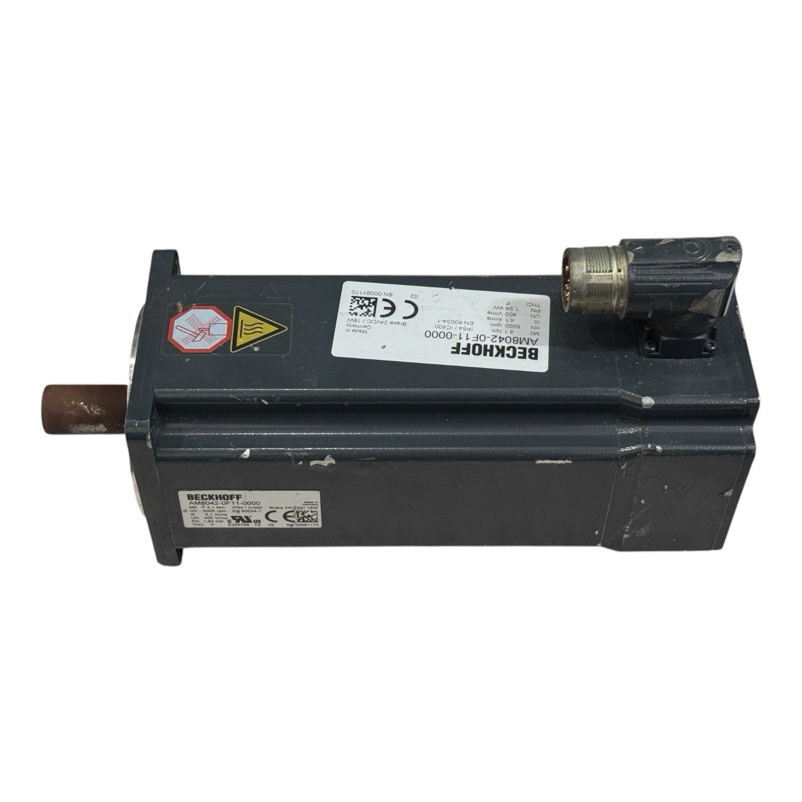 Beckhoff AM8042-0F11-0000 Servo Motor 4.1 Nm 5000 RPM 1.94 kW w/ Brake